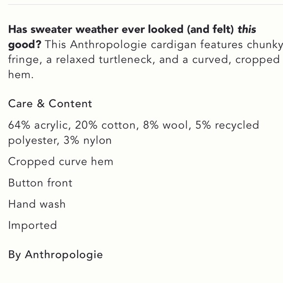 NWT Anthropologie Fringe ‘ Wild Thing’ OVERSIZED Cardigan Sweater XXS/XS - Picture 15 of 15